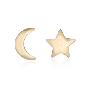 A pair of moon and star yellow gold plated 925 earrings