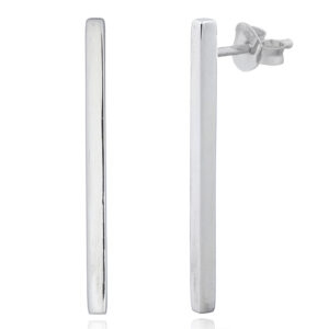 A pair of sterling silver bar stud earrings