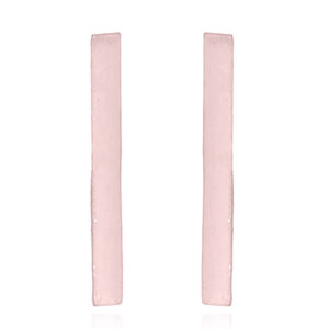 A pair of rectangle stick rose gold plated sterling silver stud earrings