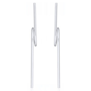 A pair of long loopy line stud earrings 925 sterling silver
