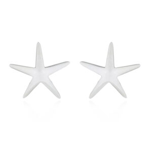 A pair of simple starfish shaped 925 silver stud earrings