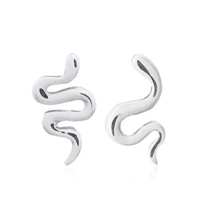 A pair of two snake features 925 silver stud earrings
