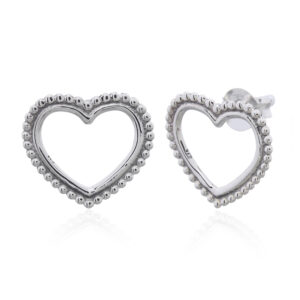 A pair of fancy attractive heart stud earrings 925 silver