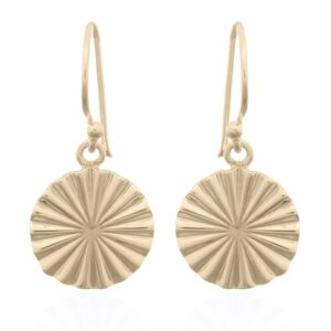 A pair of 925 sterling silver sunburst gold plated dangle earrings