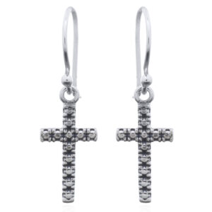 A pair of calvary cross sterling silver dangle earrings