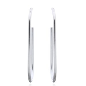 A pair of half paper clip stylish 925 silver stud earrings