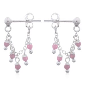 A pair of sassy dainty tourmaline stud earrings 925 silver