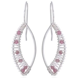 A pair of embellished marquise 925 silver with tourmaline drop earrings