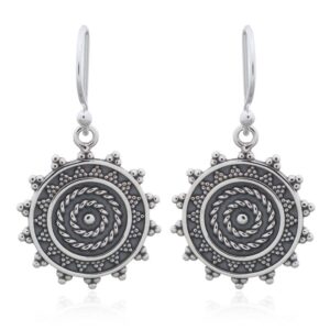 A pair of magnificent oxidized boho dangle earrings 925 silver