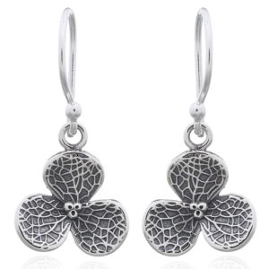 A pair of bizarre flower oxidized dangle earrings 925 silver