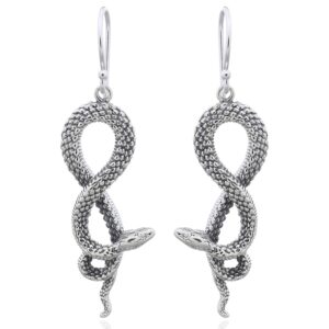 A pair of mamba snake 925 sterling silver dangle earrings