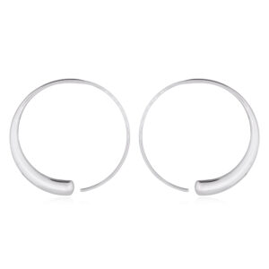 A pair of classic sterling silver curved upwards drop earrings