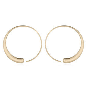 A pair of classic sterling silver curved upward gold plated drop earrings