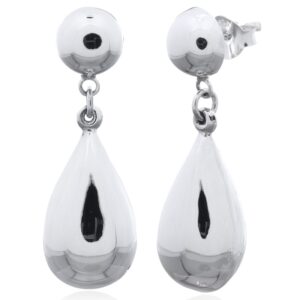 A pair of lightweight waterdrop stud 925 silver earrings