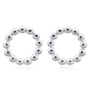 A pair of 925 sterling silver beaded ring stud earrings
