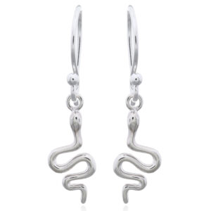 A pair of small curly snake 925 silver dangle earrings