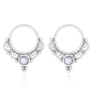 A pair of septum hoop earrings ornamented mother of pearl 925 silver