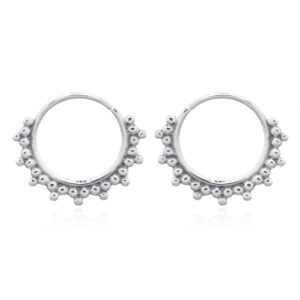 A pair of tribal beaded boho sterling silver septum earrings