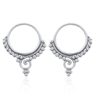 A pair of tiny spiral curve sterling silver septum ring