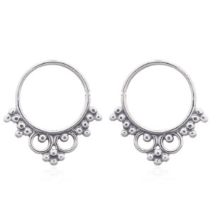A pair of vintage bohemian septum 925 silver earrings