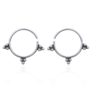 A pair of hippie beaded sterling silver septum ring