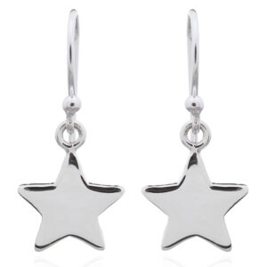 A pair of flat classic star dangle earrings 925 silver