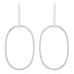 A pair of bar and oval drop 925 silver stud earrings