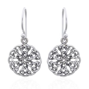 A pair of sterling silver celtic filigree dangle earrings