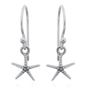 A pair of sea petit starfish sterling silver dangle earrings