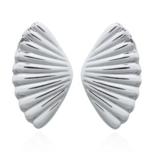 A pair of chunky seashell sterling silver stud earrings