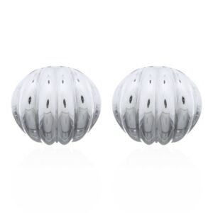 A pair of corrugated dome sterling silver stud earrings