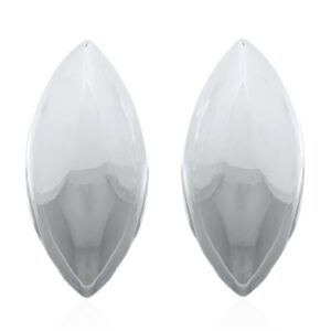 A pair of large elongated marquise shaped sterling stud earrings