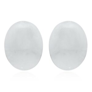 A pair of oval shaped dome 925 sterling silver stud earrings