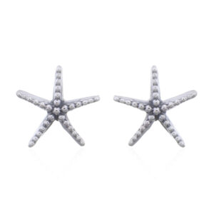 A pair of sea petit starfish sterling silver stud earrings
