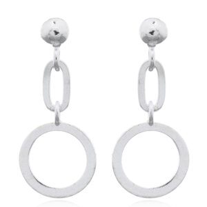 A pair of circle dangle stud earrings sterling silver