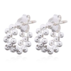 A pair of beaded chain stud earrings 925 silver