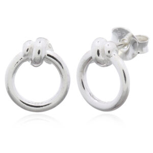 A pair of classic knot stud 925 silver earrings