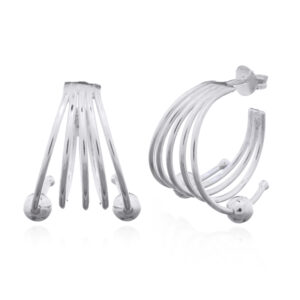 A pair of multi tube with sterling silver sphere stud earrings