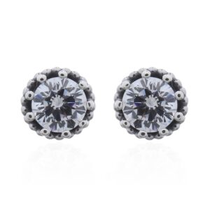 A pair of sparkling clear cz sterling silver studs