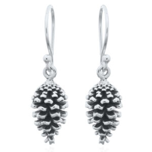 A pair of christmas pine cone dangle earrings in 925 silver