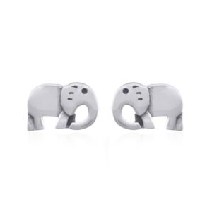 A pair of cute baby elephant 925 silver stud earrings