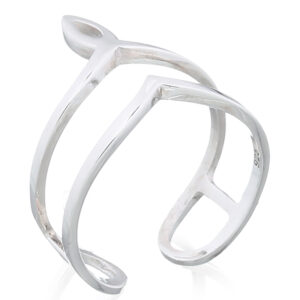 A pointy double chevron sterling silver toe ring