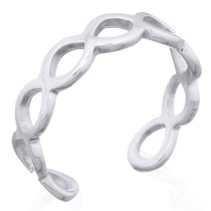 A linked open ovals sterling silver toe ring