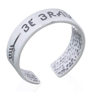 A be brave and arrow inspirational 925 silver toe ring