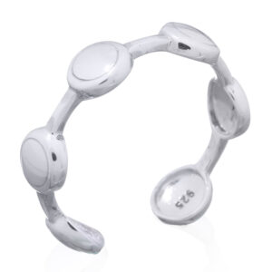 A circle wheels linked 925 sterling silver toe ring