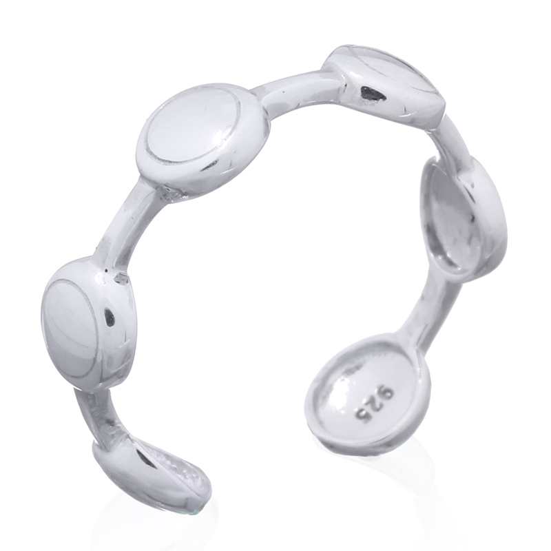 A circle wheels linked 925 sterling silver toe ring