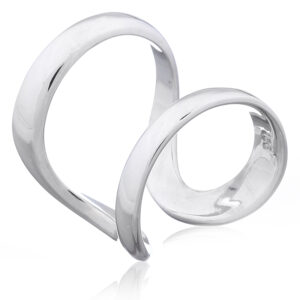 A modern double silver 925 band ring