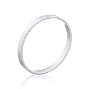 A flat wire 2 mm wide silver men size band ring