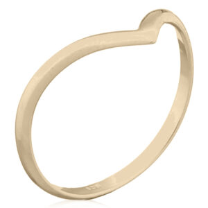 A 925 sterling silver pointed arch gold plated stackable ring