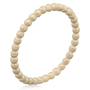 A beaded gold plated 925 silver stacking ring